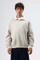Yaka Fermuarlı Oversize Sweatshirt
