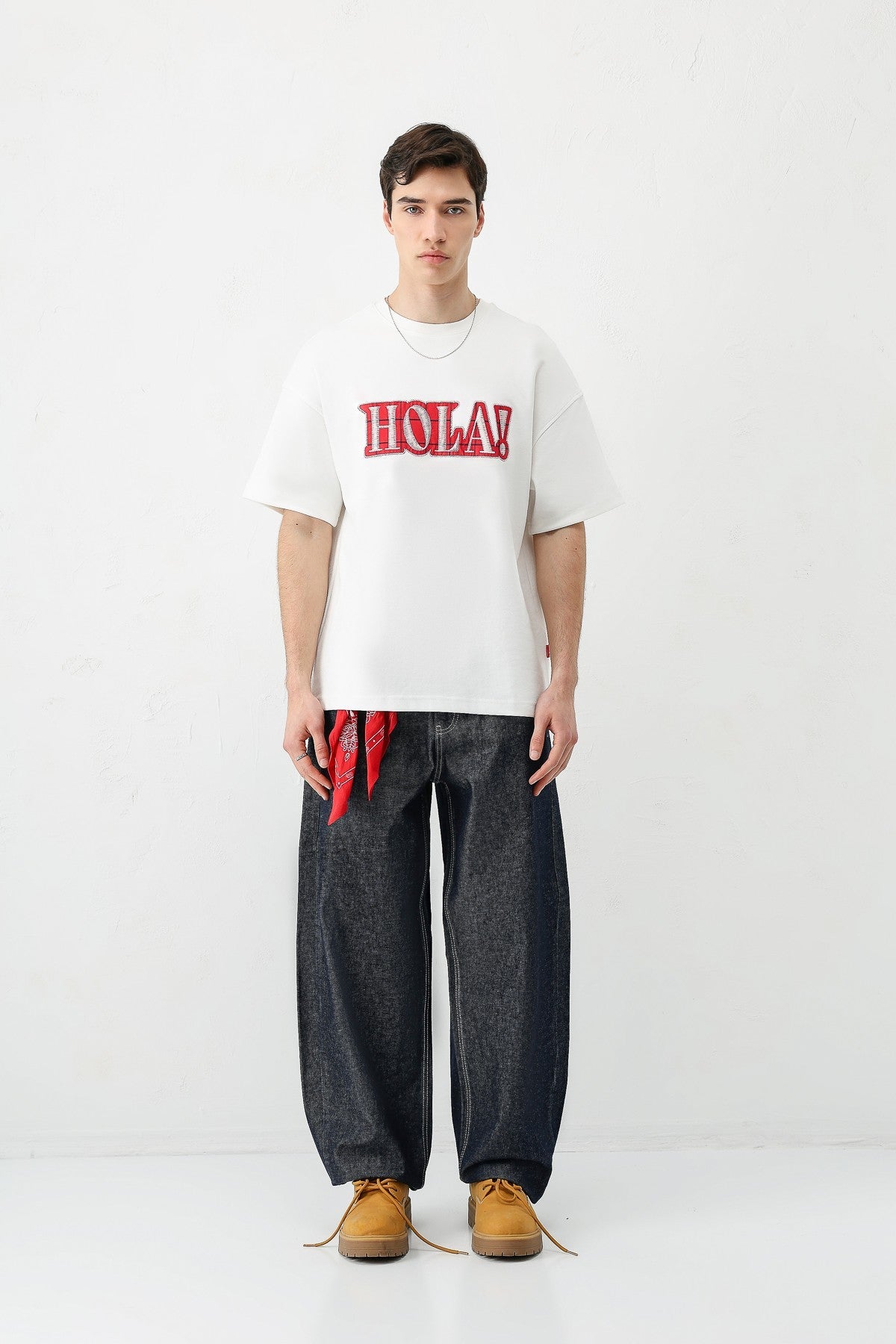 Yıkamalı Baskılı Oversize Tişört