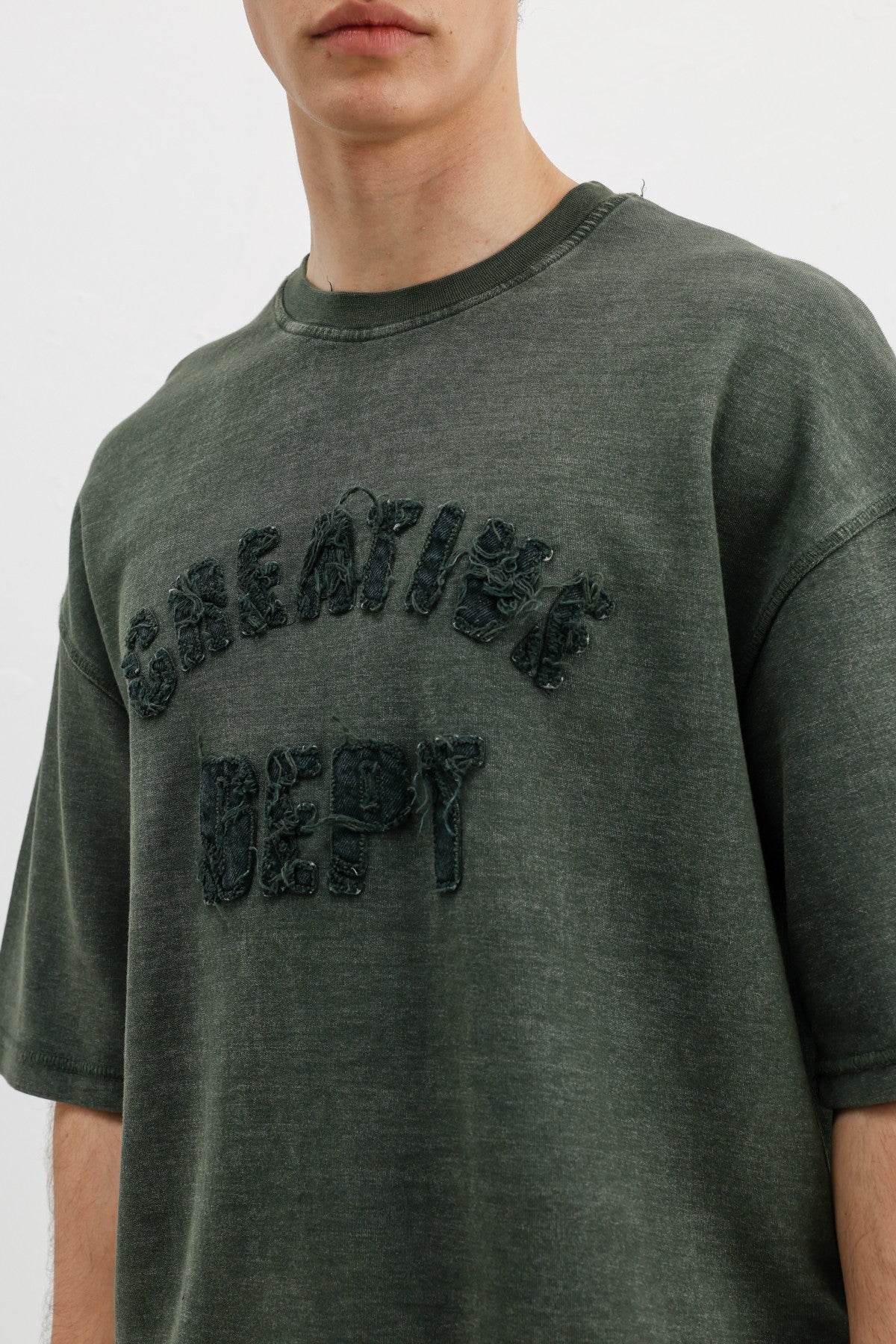 Yıkamalı Yazı Baskılı Oversize Tişört