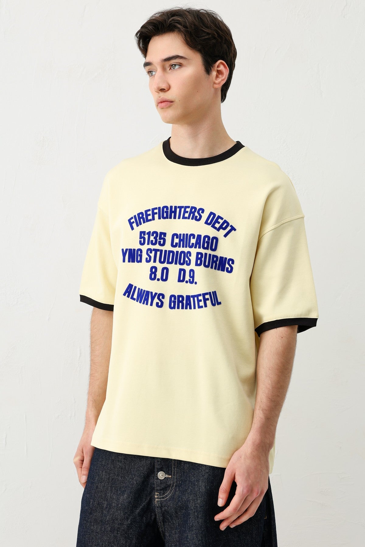 Baskılı Bisiklet Yaka Oversize Tişört