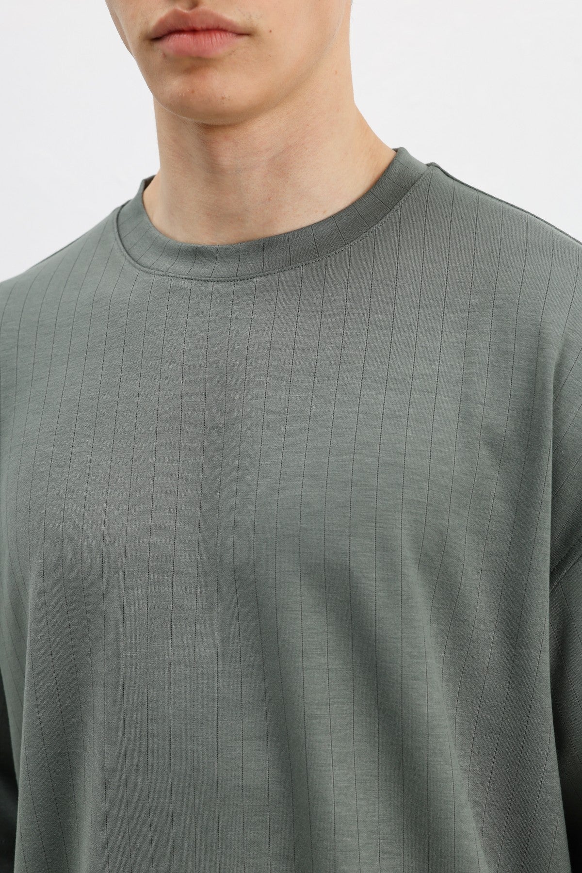 Fitilli Dokulu Oversize Tişört