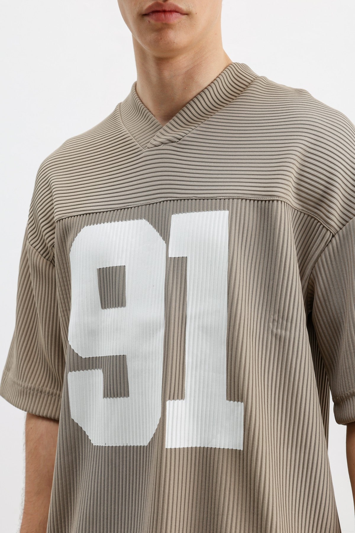 Baskılı Fitilli Oversize Tişört