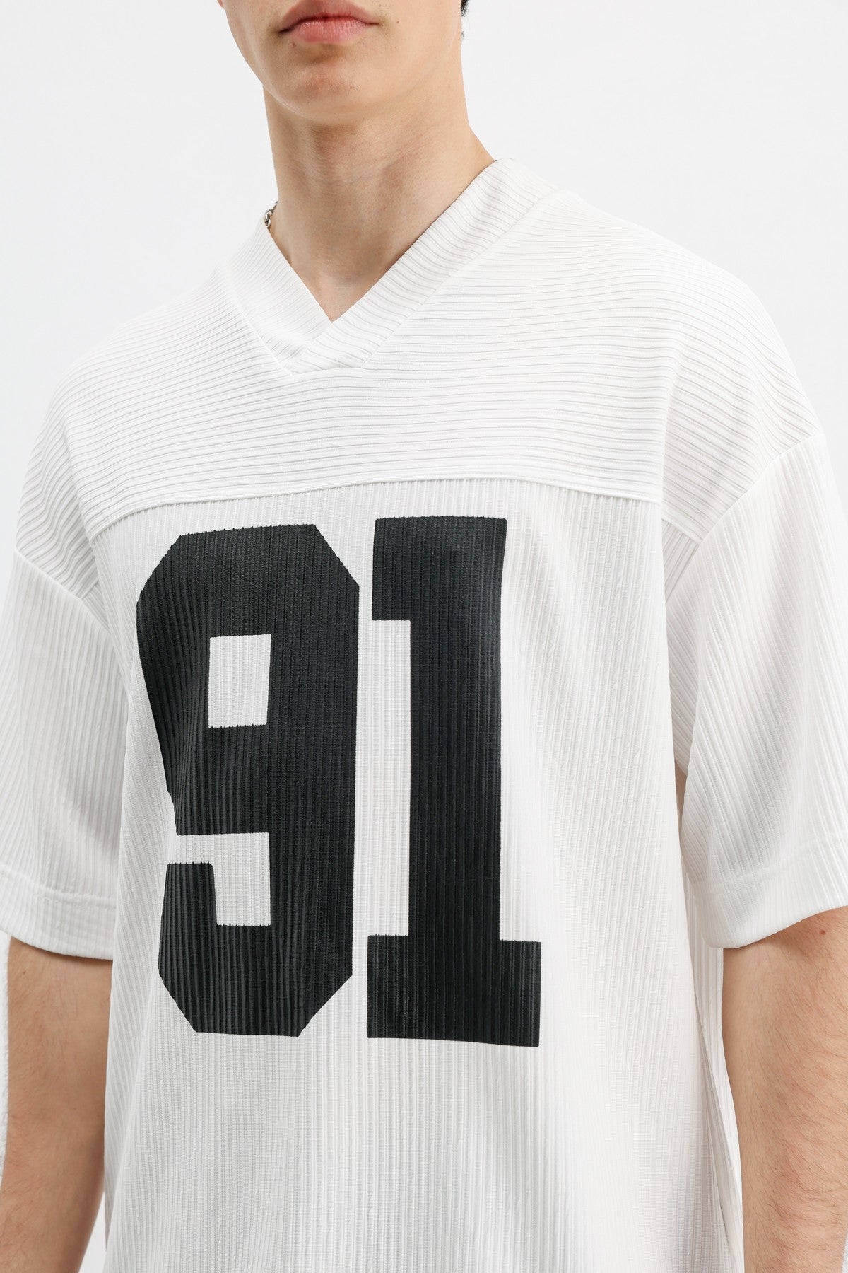Baskılı Fitilli Oversize Tişört