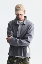 Relax Fit Polo Yaka Sweatshirt