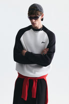 Blok Renkli Bisiklet Yaka Sweatshirt