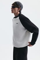 Blok Renkli Bisiklet Yaka Sweatshirt