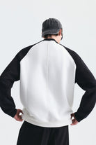 Blok Renkli Bisiklet Yaka Sweatshirt