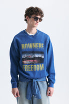 Oversize Yıkamalı Bisiklet Yaka Sweatshirt
