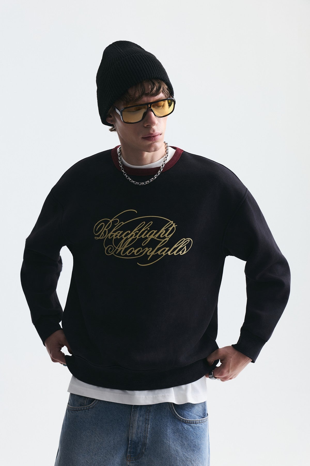 Boxy Fit Baskılı Sweatshirt