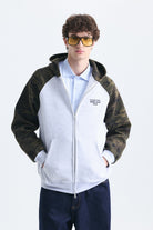Kamuflaj Desenli Fermuarlı Sweatshirt