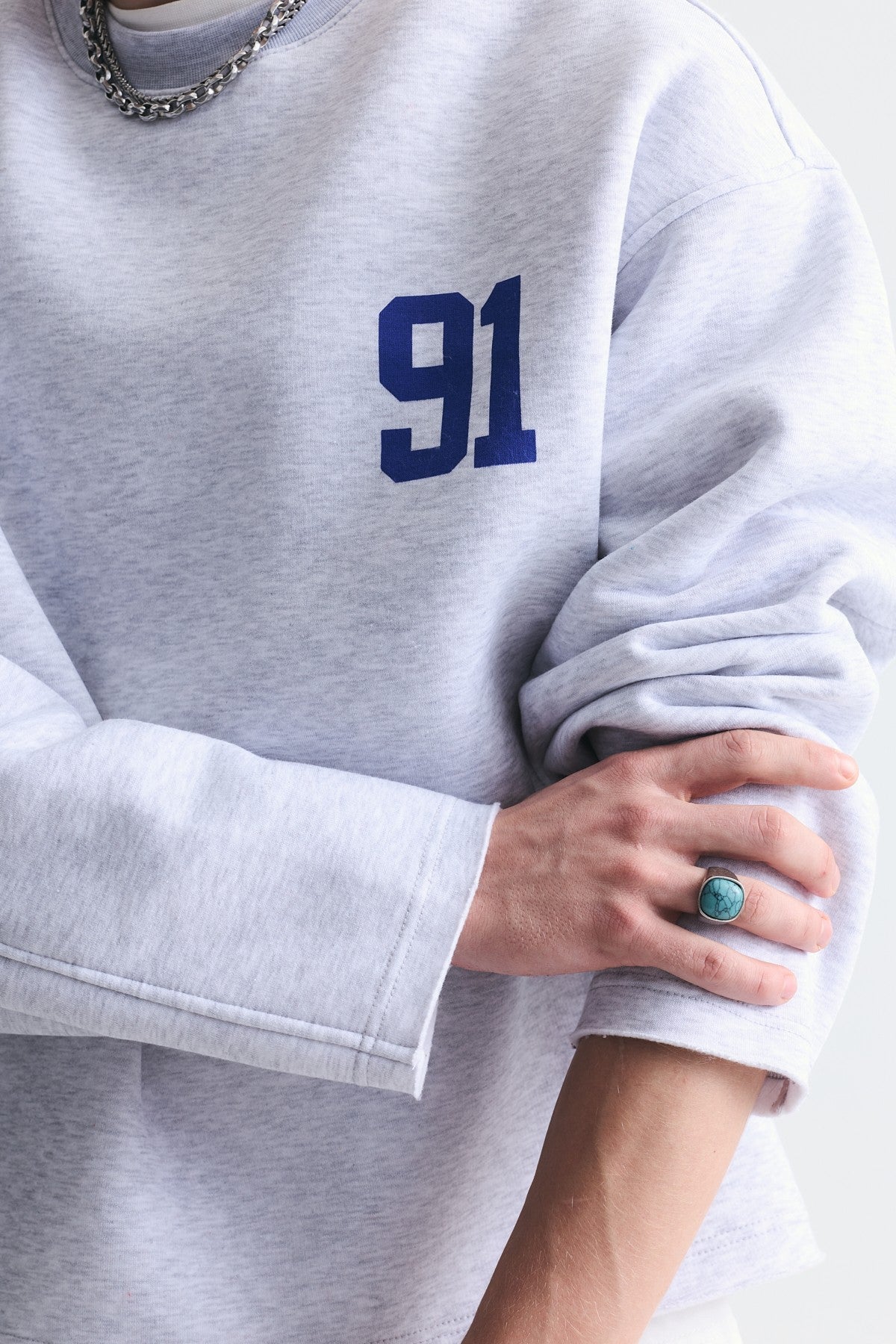 Oversize Baskılı Sweatshirt