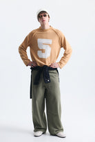 Oversize Rakam Baskılı Sweatshirt
