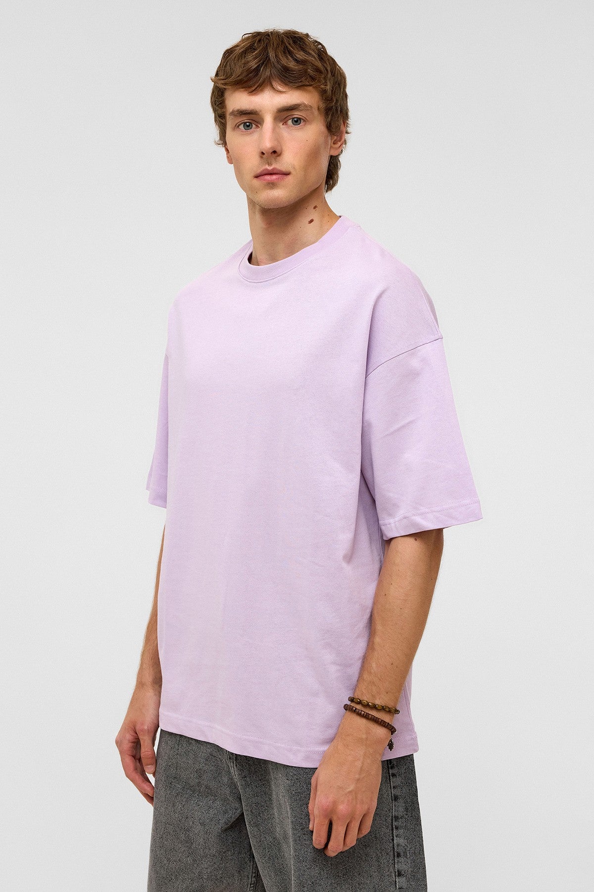 Basic Oversize Bisiklet Yaka Tişört
