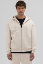 Basic Fermuarlı Oversize Kapüşonlu Sweatshirt