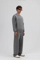 Basic Bisiklet Yaka Oversize Sweatshirt
