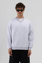 Basic Bisiklet Yaka Oversize Sweatshirt
