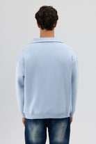 Basic Fermuarlı Dik Yaka Sweatshirt