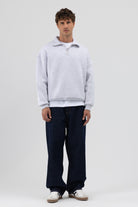 Oversize Fermuarlı Dik Yaka Sweatshirt