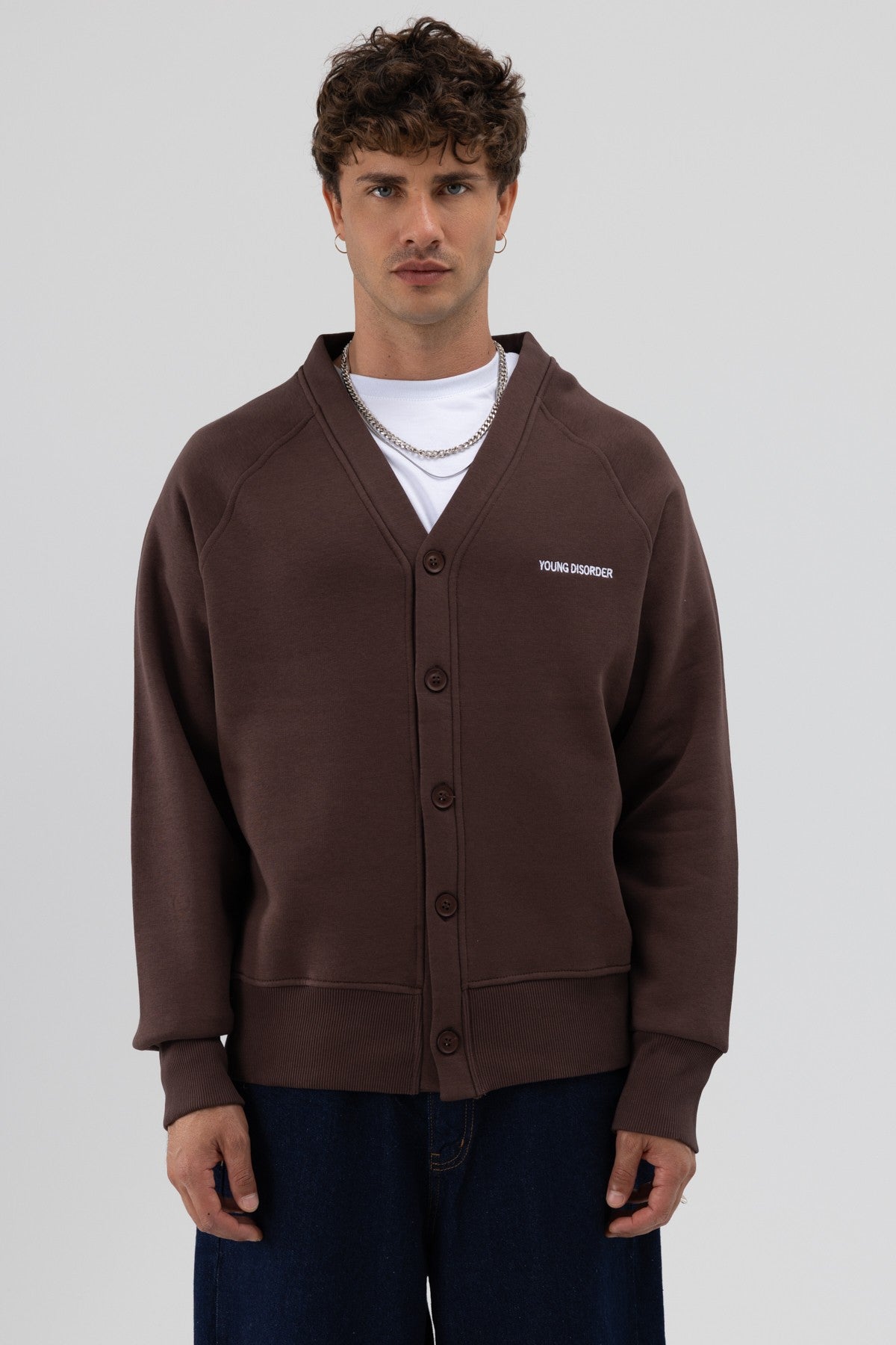 Oversize Düğmeli Sweatshirt