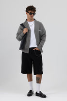 Oversize Düğmeli Sweatshirt