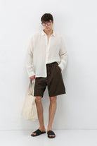 Oversize Keten Şort