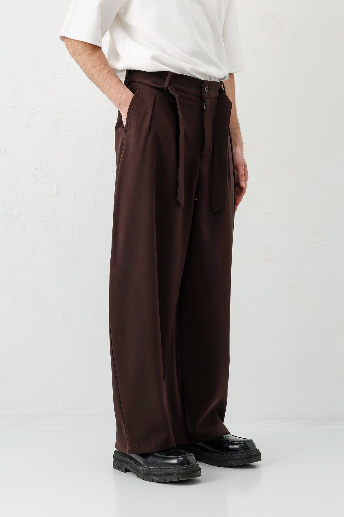 Barrel Fit Tailored Fit Kemerli Pantolon