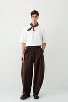 Barrel Fit Tailored Fit Kemerli Pantolon