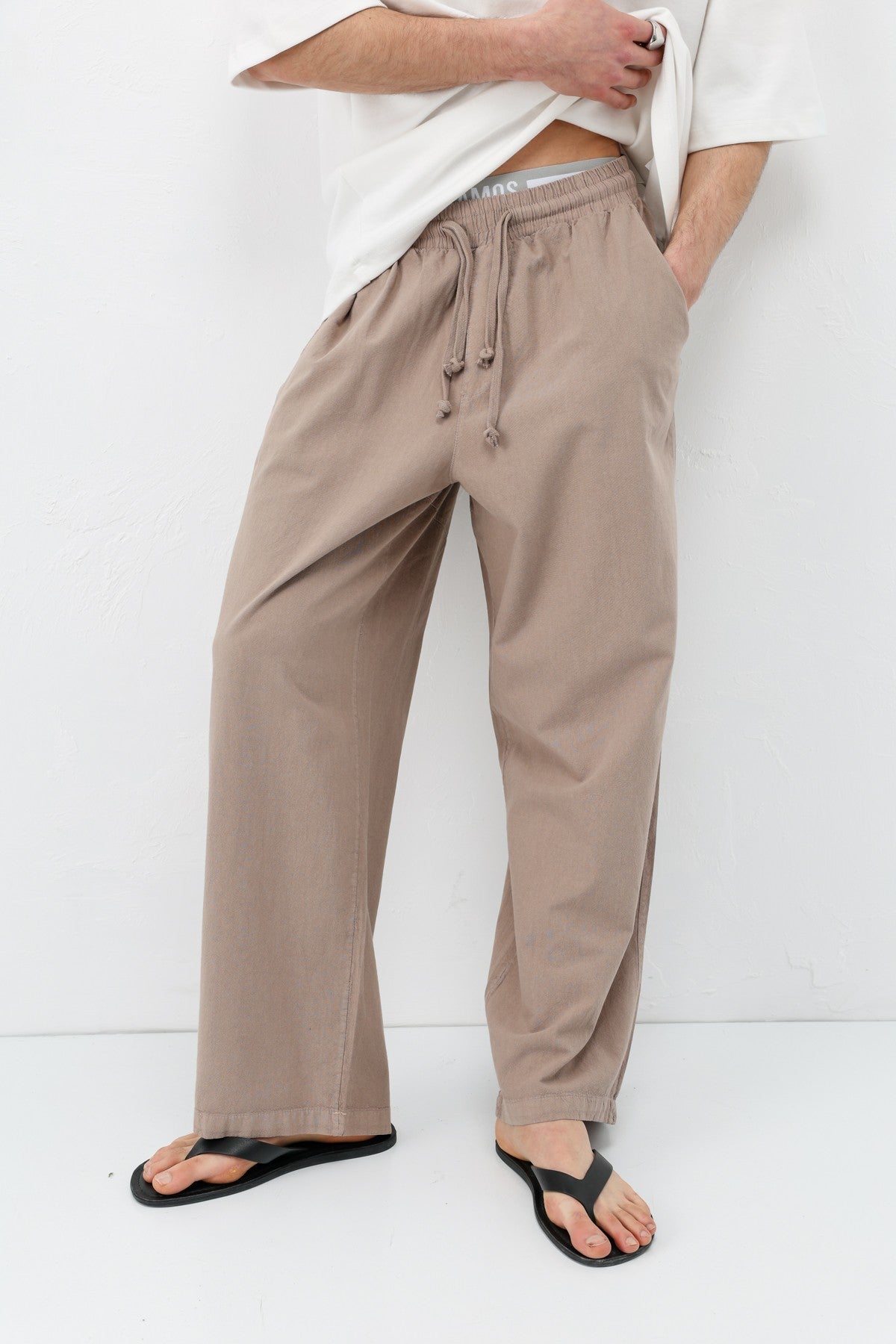 Super Baggy Fit Keten Pantolon