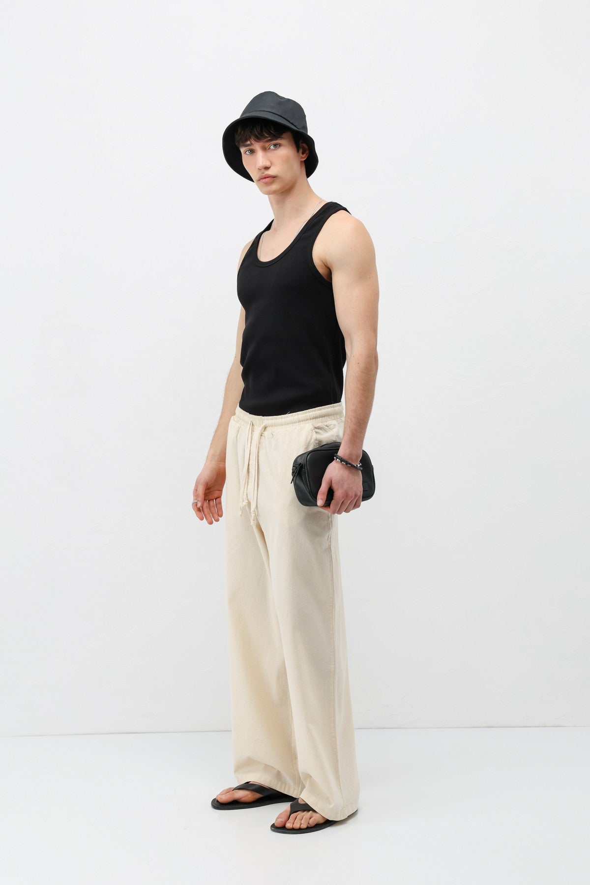 Super Baggy Fit Keten Pantolon