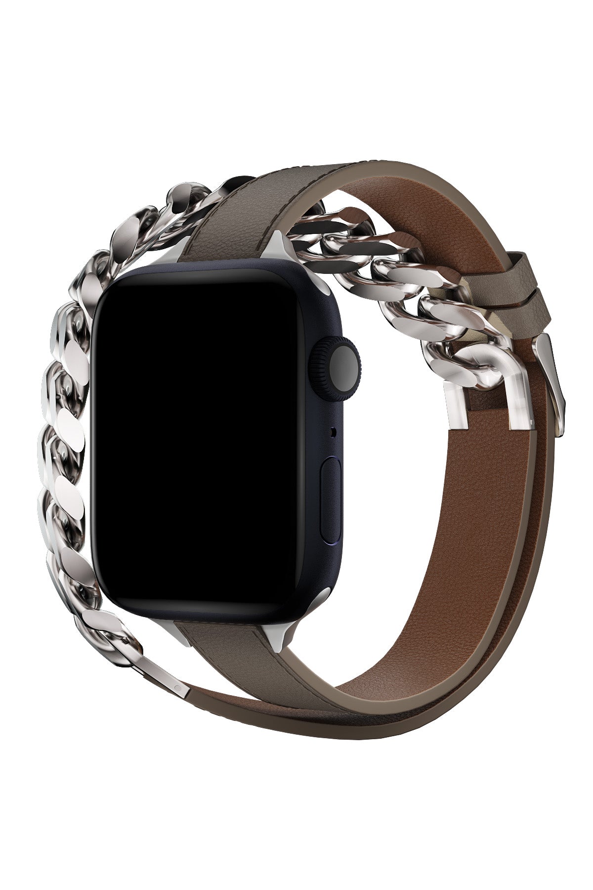 Apple Watch Uyumlu Double Tour Deri Kordon Vizon