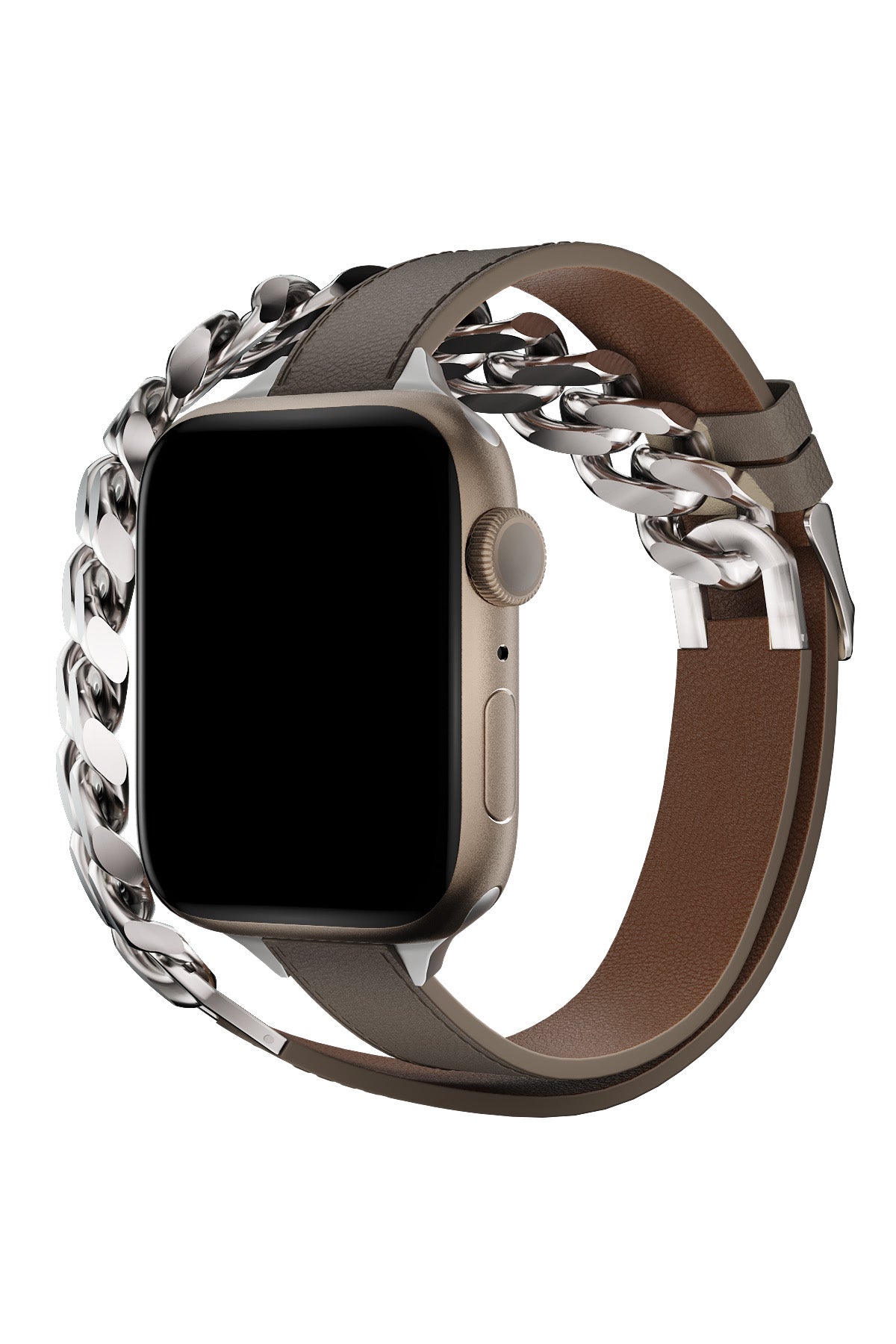 Apple Watch Uyumlu Double Tour Deri Kordon Vizon