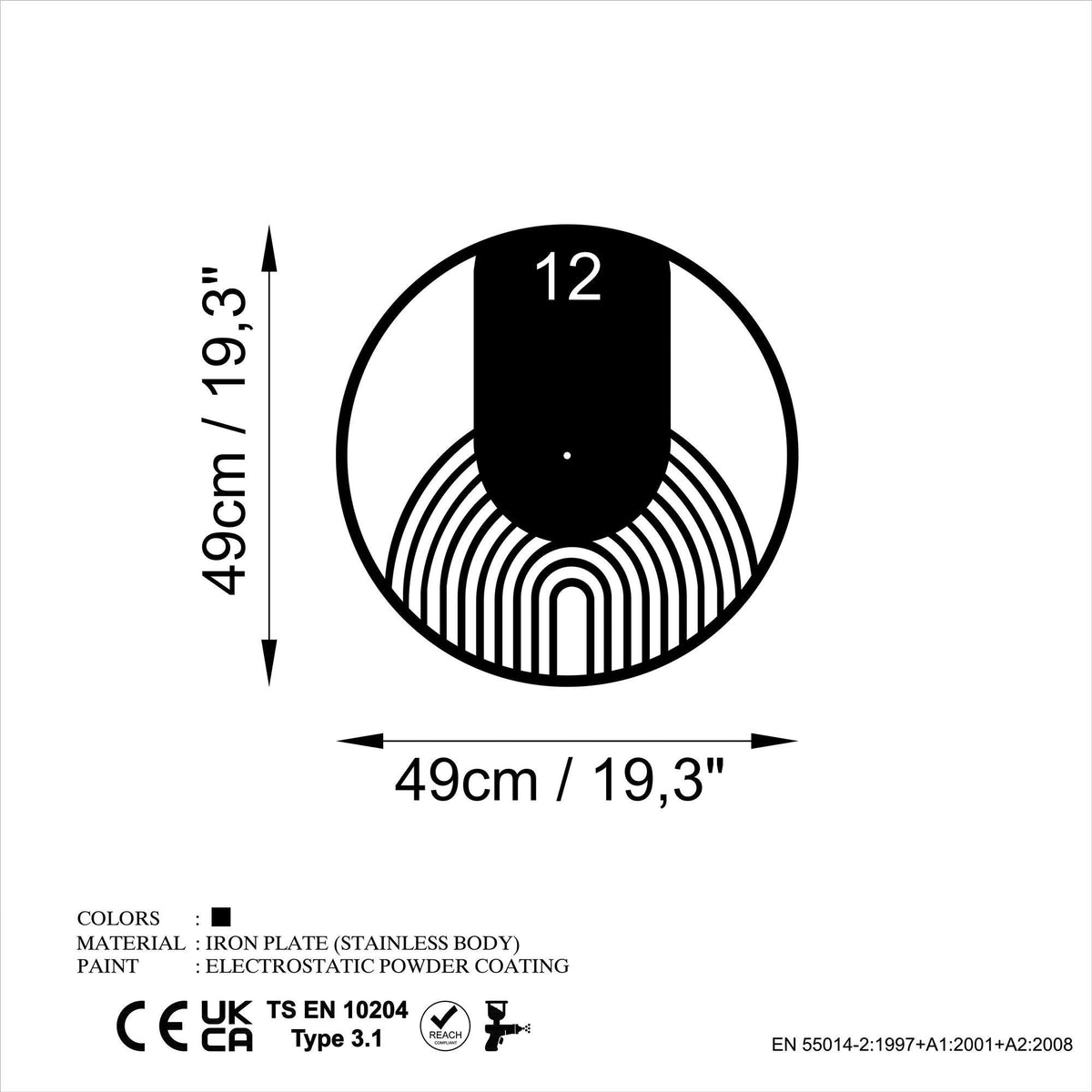 Watch-062 Dekoratif Metal Duvar Saati 