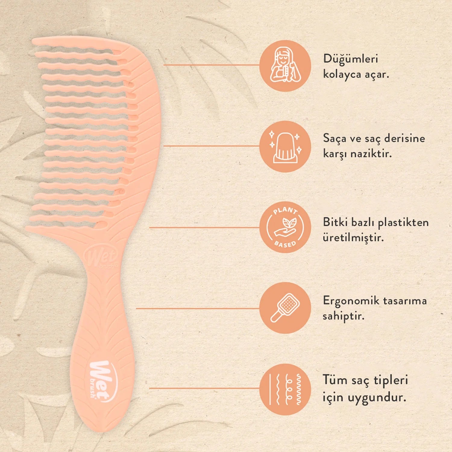 Wet Brush Go Green Hindistan Cevizi Yağlı Dolaşık Açıcı Tarak