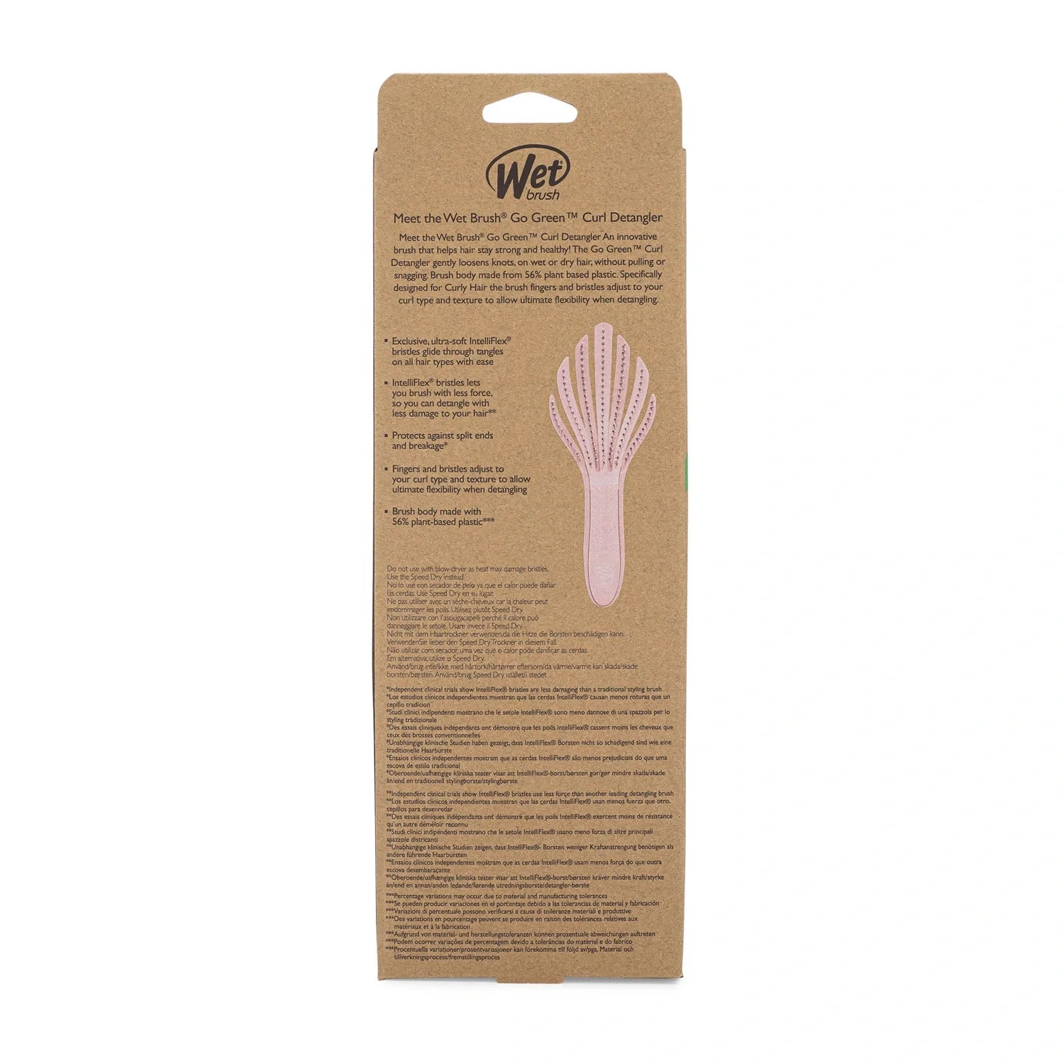 Wet Brush Go Green Kıvırcık Saçlara Özel Dolaşık Açıcı Saç Fırçası Pembe