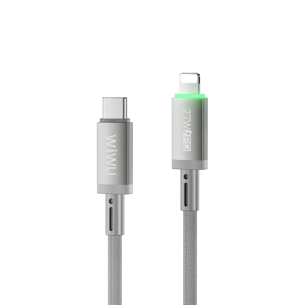 Wi-C083 Maglink Işıklı Magnetik Type-C To Lightning 27W Hızlı Şarj Kablosu 1M