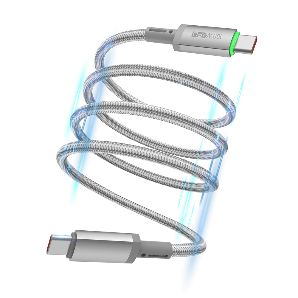 Wi-C084 Maglink Type-C To Type-C 100W Led Göstergeli Hızlı Şarj Kablosu 1M