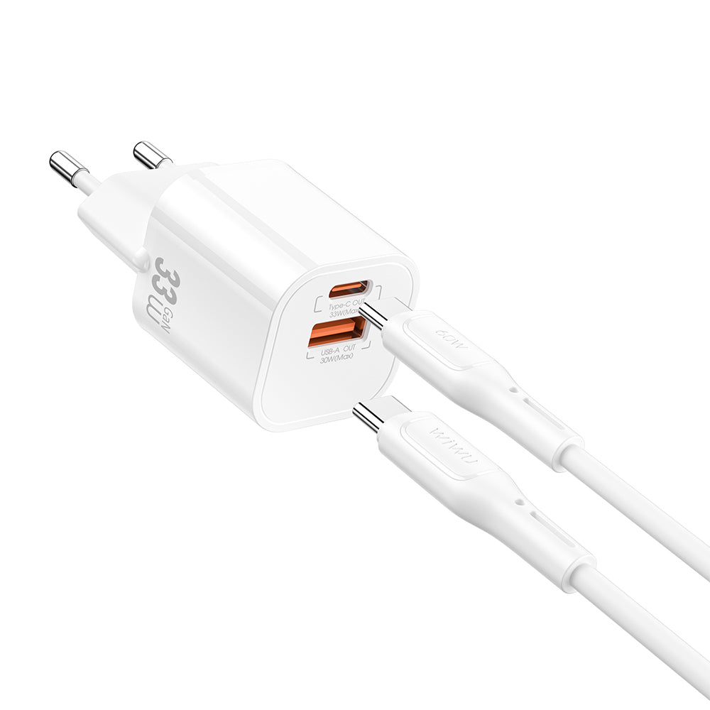 Wi-G018 Cube Gan Type-C To Type-C Pd Hızlı Şarj Cihazı Ve Kablo Set 33W