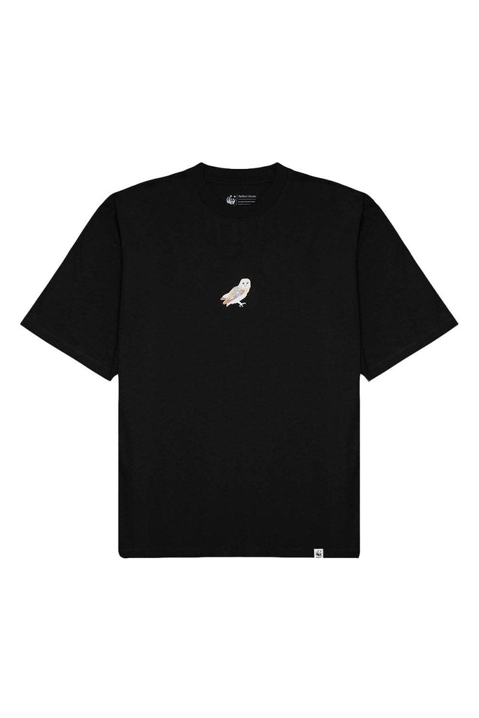 WWF Market | Yer Baykuşu Oversize T-shirt - Siyah | Milagron