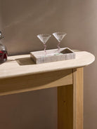 Zumi Konsol Masası Traverten Tablalı Modern Retro Ahşap 120 Cm