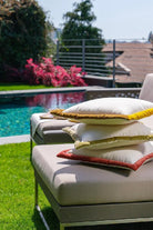 22 Maggio Istanbul-Bicolore Sarı Kadife Kenarlı Keten Yastık 50x50 cm-Yastık-3-Milagron.com