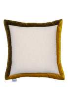 22 Maggio Istanbul-Bicolore Sarı Kadife Kenarlı Keten Yastık 50x50 cm-Yastık-6-Milagron.com