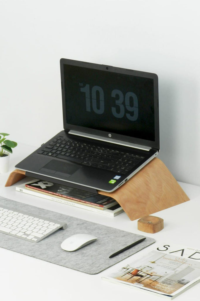 Fagus Wood | Ofis & Kırtasiye | Dayanıklı Ahşap Notebook Yükseltici ve Tutucu Masa Üstü Laptop Standı (Kayın) | Milagron 
