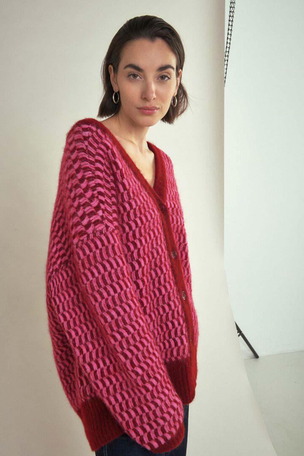 American Vintage-Gilet MI-Long ML COL V Boutonne-Kazak & Triko-6-Milagron.com