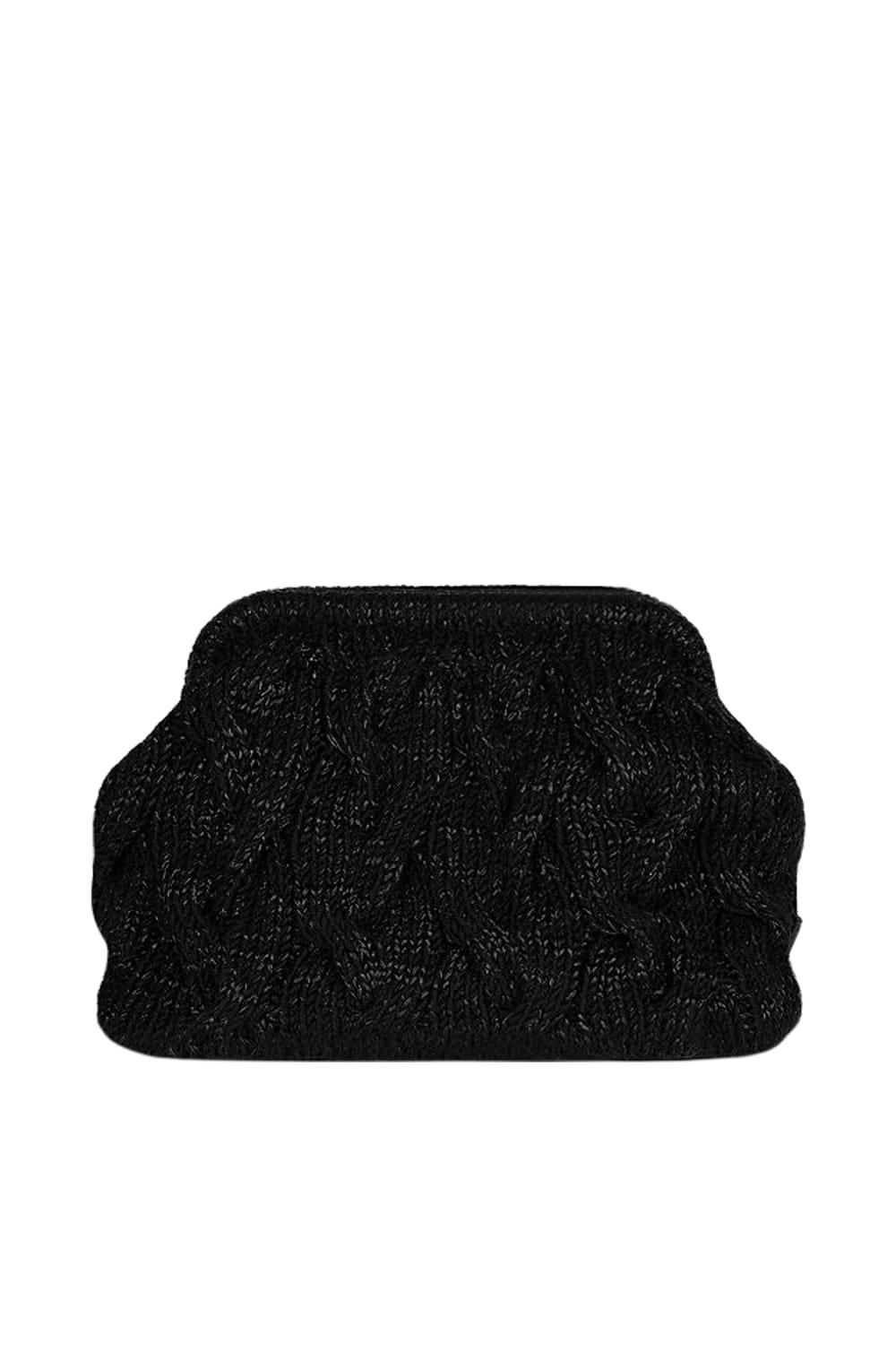 Amour Et Naturel-Iva Simli Yun Clutch Siyah-Clutch-1-Milagron.com