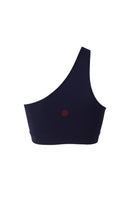 Anais & Margaux-One Shoulder Navy Blue Sports Bra-Activewear-3-Milagron.com