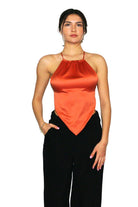 Antoa-Carmen Saten Crop Top-Crop Top-1-Milagron.com