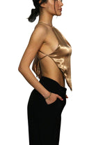 Antoa-Carmen Saten Crop Top-Crop Top-1-Milagron.com