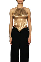 Antoa-Carmen Saten Crop Top-Crop Top-3-Milagron.com