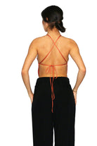 Antoa-Carmen Saten Crop Top-Crop Top-4-Milagron.com