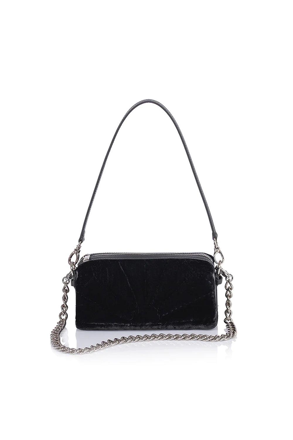 Atelier Melange-Şükran Hurç Çanta İpek Kadife Siyah-Omuz Çantası-1-Milagron.com